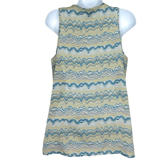 Wassio Top Blouse S Multicolor Pullover Sleeveless Vented Front - Picture 8 of 9